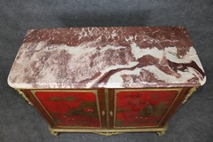 Extremely Rare Pair of Large Scale Signed Maison Jansen Chinoiserie Buffets