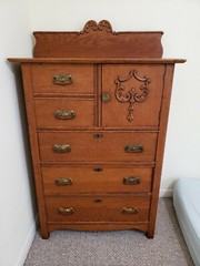 Vintage French hardwood cabinet/chest with drawers – Brown (wood)