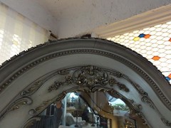 19th Cen Antique White Curio Display Cabinet