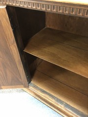 vintage Worm Wood Top Cabinet with 2 Doors & Fancy Work Front – 31″ tall