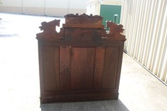 Burl Walnut Victorian Marble Top Credenza Cabinet Sideboard Bar ~ Ca.1870
