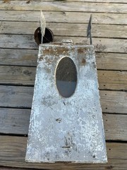 Hoosier Flour Sifter Bin With Window Kitchen Cabinet Metal Hand Crank Antiques