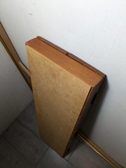Vintage Rustic Solid Wood Skinny Display Curio Cabinet Memo Cork Board & Doors