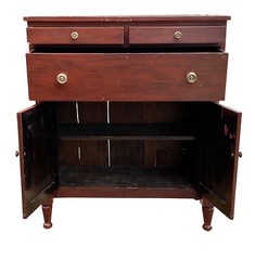 19TH C ANTIQUE COUNTRY PRIMITIVE GRAIN PAINTED JELLY CUPBOARD / KITCHEN CABINET