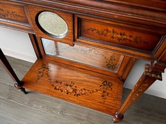 English 19th Century Edwardian Style Painted Satinwood & glass Cabinet