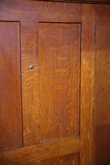 Antique Display Case Apothecary Cabinet Tiger Oak Locker Tags Keys Vintage Wood