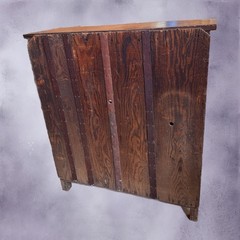 Antique Primitive Cupboard w/ Glass Doors & Large Drawer –Country Farmhouse