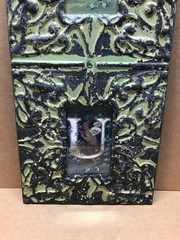 VTG 11×23 Double 4×6 Tin Ceiling Metal Green Photo Picture Frame Old 660-26B