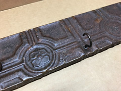 VTG Decorative Hat & Key Rack Rust 23″ Tin Ceiling Metal 2 Hook Old 609-26B