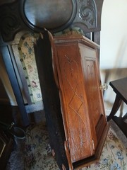 Antique Victorian Ornate Carved “Crop Circle” Pattern Wood Corner Cabinet