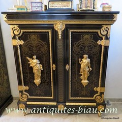 Stamped Vve SORMANI cabinet Furniture L XIV with 2 doors Boulle marquetry 19th