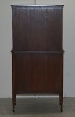 BEAUTIFUL VERY FINE SHERATIN REVIVAL FLAMED MAHOGANY & SATINWOOD DRINKS CABINET