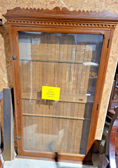 ANTIQUE AMERICAN OAK LARGE DISPLAY CABINET ARCHITECTURAL