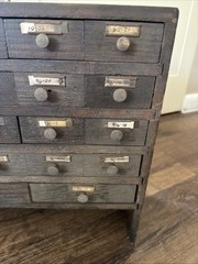 Antique 26 Drawer Oak Apothecary Cabinet – Machinist’s Parts Chest Industrial