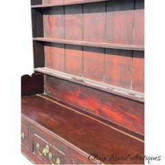 Antique welsh dresser cabinet cupboard walnut old finish 18th Hunt Board George