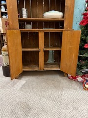 Antique Primitive 19th c. Pine Cupboard Pantry Shelf Farmhouse Country