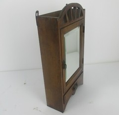 Kitchen Medicine Apothecary Bathroom Cabinet Inlay Wood Exquisite Antique