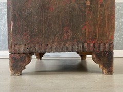 🔥 Antique Old 19th c. American Folk Art Rustic Country Primitive Spice Cabinet