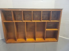 Vintage Wooden Drawer Trinket Tray Curio Shadowbox 12 Slots