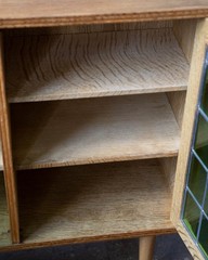 Kjærnulf Style Danish Oak & Stained Glass Cabinet