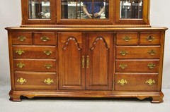 Stanley American Craftsman Cherry Wood Lexington Hutch China Display Cabinet