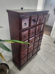 Vintage Mahogany Apothecary 20 Drawer Cabinet