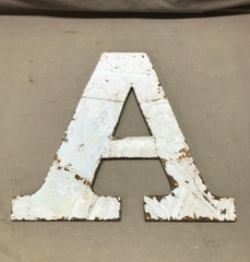 Decorative Salvage Tin Ceiling 16″ Patchwork Blue Metal VTG Letter A 1795-24B
