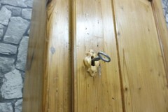 Antique German Wooden Wall Cabinet Bathroom Cabinet Hanging Cabinet around 1850