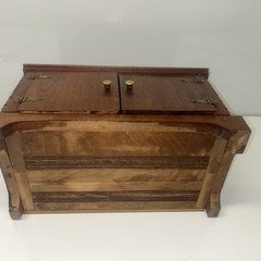 Antique Apothecary Spice Chest with Brass Accents 15”x8.5”x8” READ