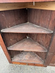 English oak hanging corner cabinet circa 1780 in its original finish fixed shelf