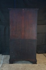 Mid Century Mahogany Stepback China Display Cabinet Hutch Bookcase 68″