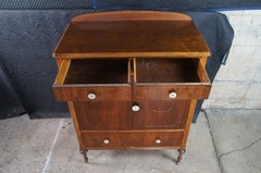 Antique Victorian Walnut Gentleman’s Chest of Drawers Cabinet Console 35″