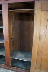 Primitive Antique American Victorian Poplar Closet Cupboard Linen Press Cabinet