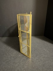 vintage brass and glass mirror curio cabinet