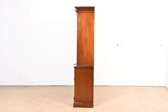 Councill Craftsmen Georgian Carved Mahogany Breakfront Bookcase Cabinet