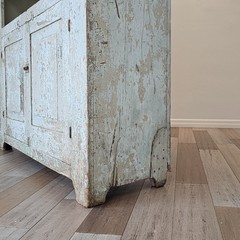 Antique English Primitive Original Paint Farmhouse Pantry Cupboard Cabinet Fir