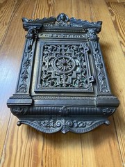 Antique Renaissance Style Wall Safe Bronze Wall Mount Cabinet Lock Box Lions