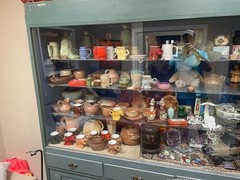 2 PINE showcases Glass doors, wooden drawers, Hand Made 23 Large Drawers LIGHTED