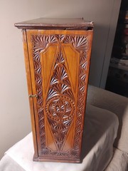 Fab Antique Arts & Crafts Wood Dutch Wall Cabinet Intricate Hd/Carved MUST SEE