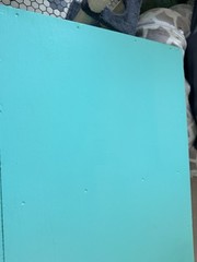 Vintage Wood Free standing Cabinet Turquoise End Cap 50’s Right Side 70in