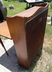 Solid Walnut Bookshelf / Fold Down Desk by Davis (DR2)