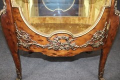 Francois Linke Attributed Louis XV Figural Bronze Ormolu Mahogany Vitrine