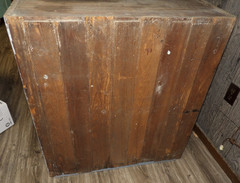 Heavy Antique Primitive Gray Painted Wall Floor Cupboard Cabinet 30″ X 34″ X 17″