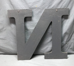 Decorative Salvage Large Tin Ceiling 24″ Silver Metal VTG Letter N Old 205-25B