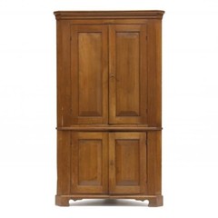 North Carolina 19thc Federal Walnut Corner Cupboard