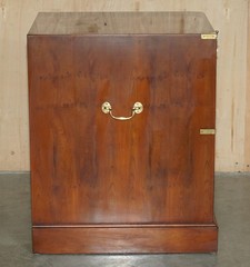 HARRODS LONDON REH KENNEDY MAHOGANY MILITARY CAMPAIGN TWO DRAWER FILING CABINET