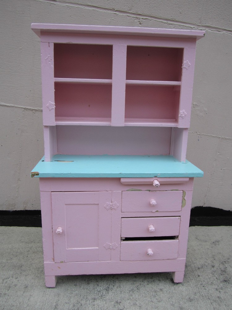 Antique / Vintage Child’s Kitchen Cupboard painted wood Charming