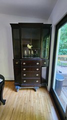 Vintage Dark Wood China Hutch Glass Display Cabinet Drawer Buffet Local Pickup