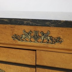 Henredon French Empire Satinwood, Ormolu & Marble Claw Foot Server 20thC
