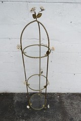 Hollywood Regency Brass Painted Finish Display Shelving Etagere 5460